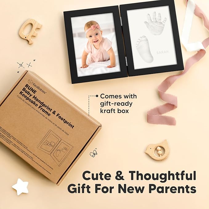 KeaBabies Baby Footprint Kit, Baby Shower Gifts for Girls, Boys and Pregnancy Journal Memory Book - Personalized Baby Hand and Footprint Kit Keepsake - 90 Pages Hardcover Pregnancy Planner Journal