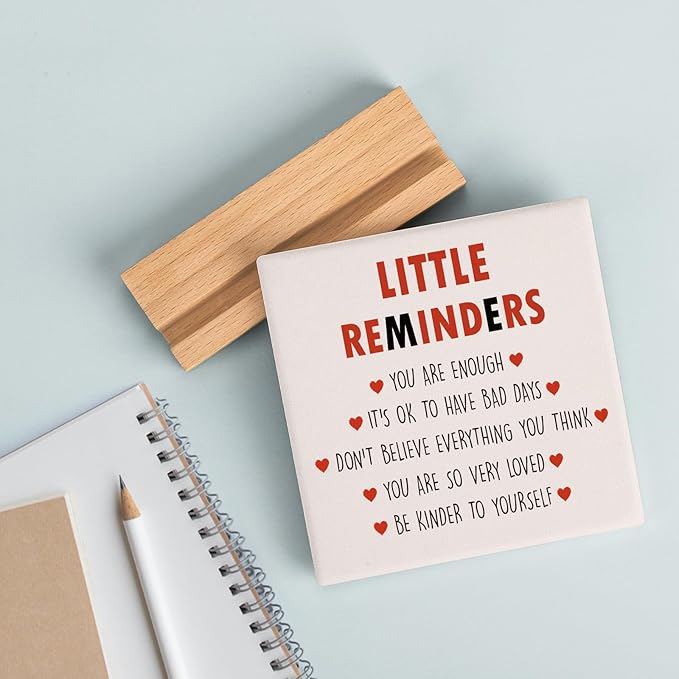 Inspirational Decor Motivational Christmas Gifts for women Friends, Positive Mental Health Gifts for Her Teenage Girls Boys You are Enough Encouragement Plaque Little Reminders for Office Home