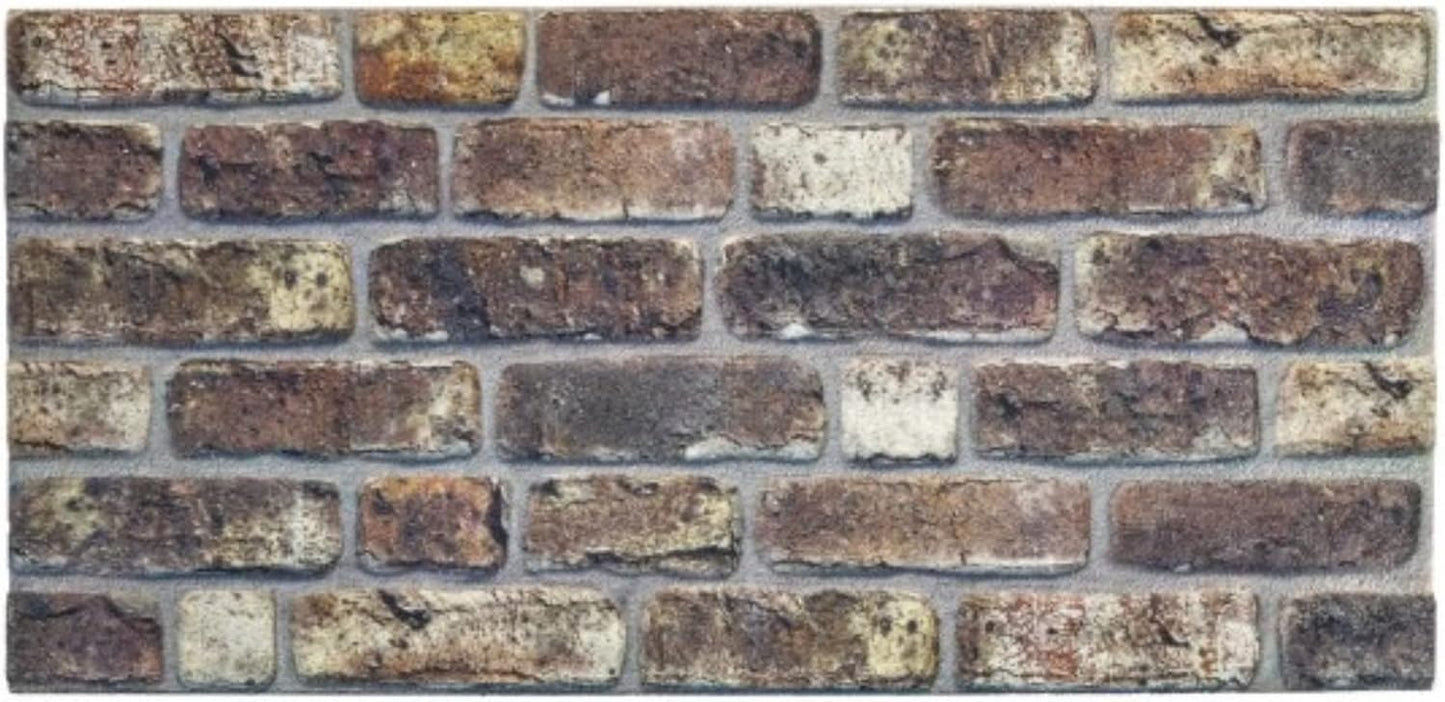 Dundee Deco 3D Wall Panels Faux Brick - Cladding, Grey Brown Stone Look Wall Paneling, Styrofoam Facing for Living Room, Kitchen, Bathroom, Balcony, Bedroom, Set of 5, Covers 27 sq ft