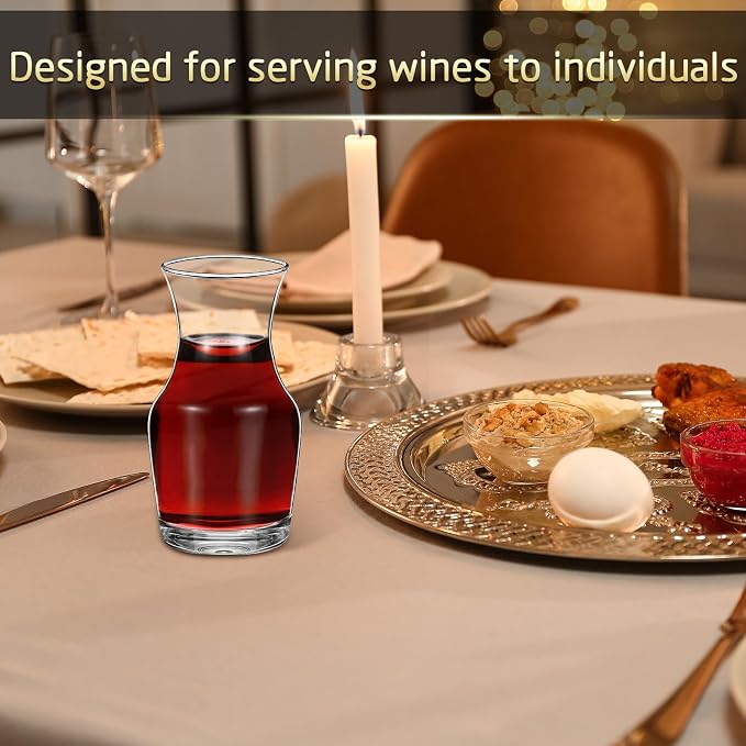 Remagr 18 Pack Single Serving Wine Carafe Glass Small Mini Carafe Individual Wine Refill Decanter for Dinner Parties Tastings Bars Restaurants (6.5 oz)