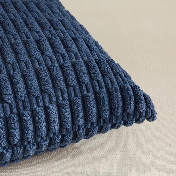 Fancy Homi 4 Packs Decorative Throw Pillow Covers for Living Room Couch Bed, Modern Farmhouse Boho Home Décor Accent Cushion Case, 24" x 14" (Pack of 4), Dusty Blue