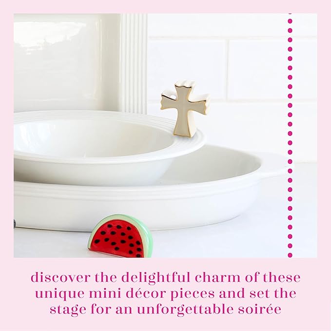 nora fleming cross - Hand-Painted Ceramic Unique Décor - Summer Minis for the Home and Office