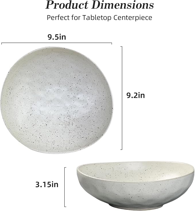 salomayes Wabi-Sabi Decorative Bowl, Matte Off-White Ceramic Key Bowl with Natural Speckled Glaze, One-of-a-Kind Artisan Finish for Entryway, Kitchen Counter or Tabletop Décor