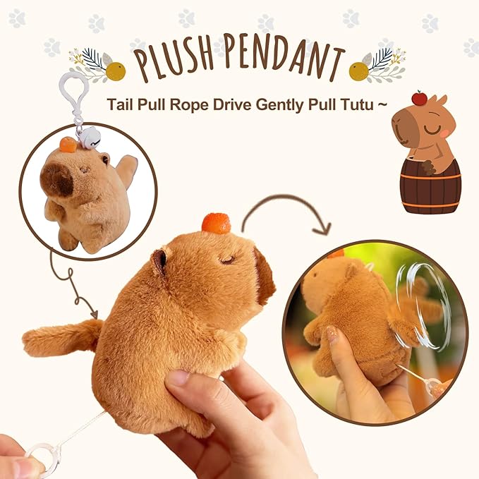 Capybara Gifts Box,Cute Capybara Plush Toys with Stuffed Animal/Keychain/Bag/Bath Towel/Hair Pins/Bracelet/Headband, Christmas Birthday Gift Set for Girls 4 5 6 7 8 9 10+ Years Old