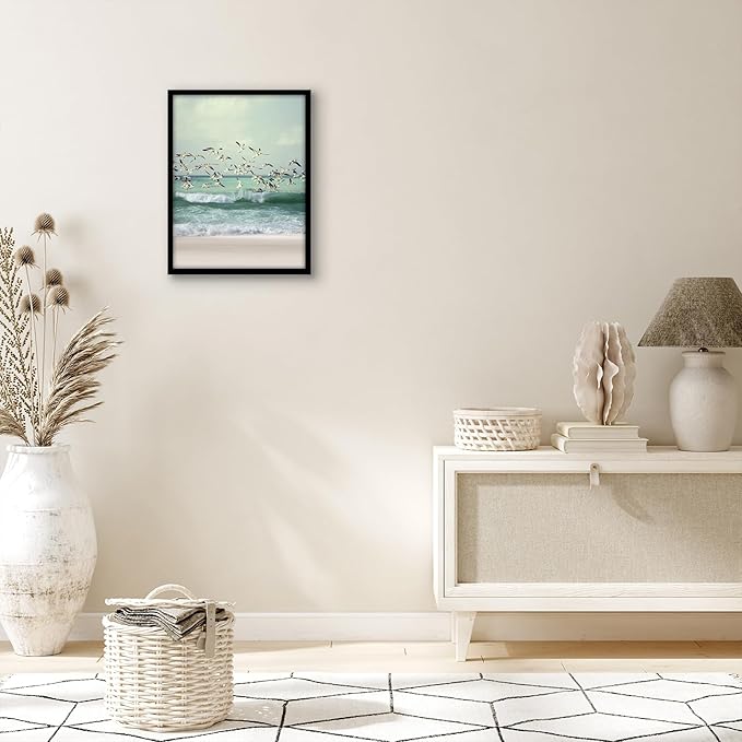 Americanflat 13x17 Picture Frame with Polished Plexiglass - Streamline Collection - Thin Border Picture Frame for Wall Display - Hanging Hardware Included - Black