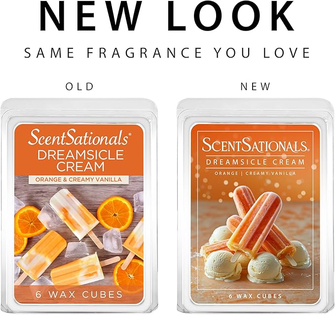 Scentsationals Wax Melts, Wax Cubes Strong Scent - Bakery Collection 2 Dreamsicle Cream - Long Lasting Scented Wax Melts for Warmer, 10oz (24-Cubes)