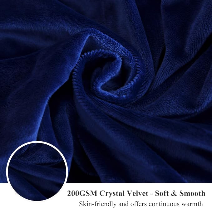 XeGe Plush Shaggy Duvet Cover Set, Luxury Ultra Soft Crystal Velvet Fluffy Bedding Sets 3 Pieces(1 Furry Faux Fur Comforter Cover + 2 Fuzzy Faux Fur Pillowcases), Zipper Closure(Queen, Navy Blue)