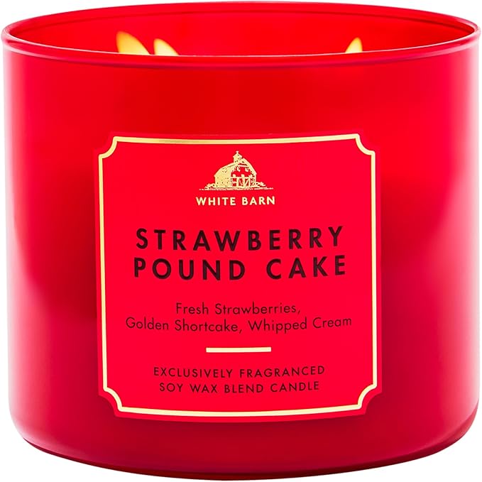 Bath & Body Works Strawberry Pound Cake 3-Wick Candle