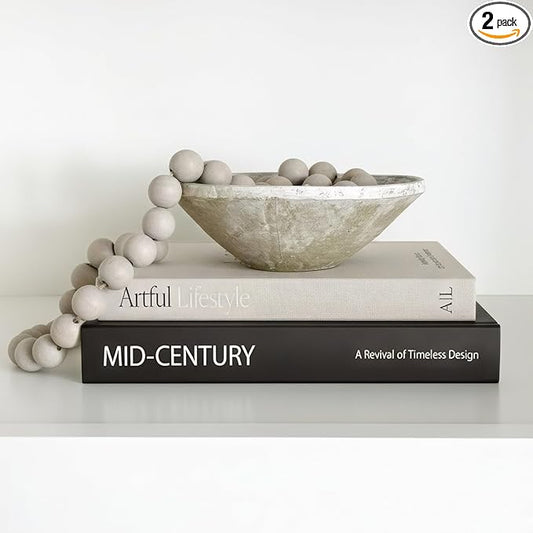 Aesthetic Decorative Books - Set of 2 Stylish Boxes Enhance Your Coffee Table, Bookshelf or Mantel Decor - Beautiful Fake/Faux Books for Modern Home Decoration, Photo Storage and as a Keepsake Box