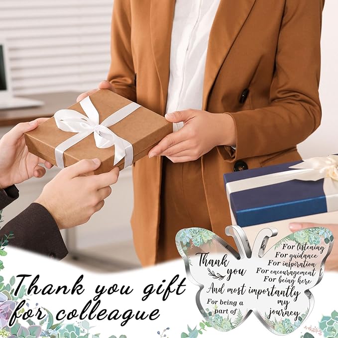 Yinder Thank You Gifts for Women Appreciation Gifts for Coworker Employee Nurse Teacher Leader Boss Inspirational Quotes Acrylic Desk Decor for Home Office Farewell Retirement