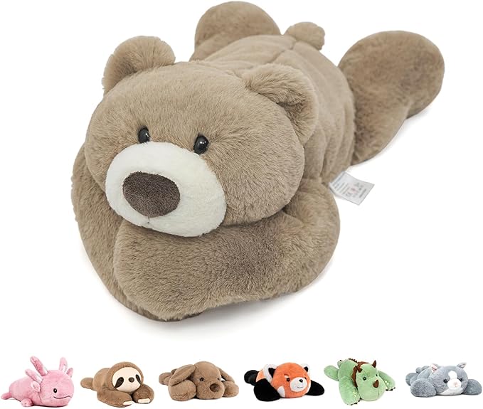 Niuniu Daddy 24" | 5 Pound Weighted Teddy Bear Stuffed Animals for Adults Kids, Large Bear Plush Toy, Cute Brown Bear Body Pillow with Soft Fur for Christmas Birthday Holidays Presents