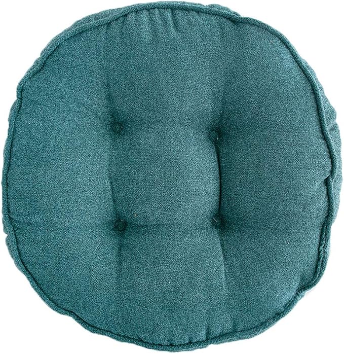 vctops Soft Chair Pads 18 inch Diameter Super Comfy Thicken Solid Color Round Seat Cushion for Kitchen Dining Room Office Chairs (PeacockBlue,18" x 18")