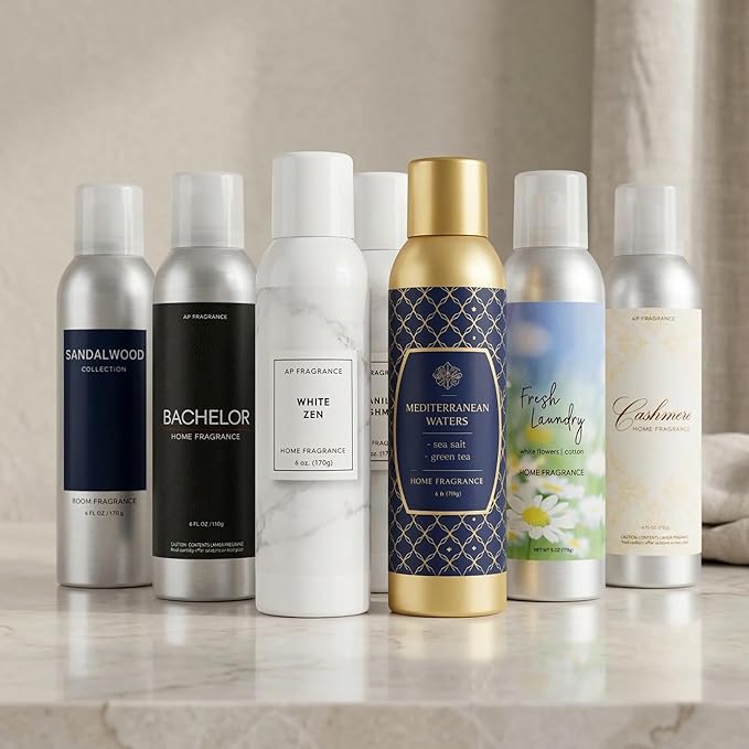 Room Fragrance Air Freshener Spray Concentrated Bathroom, Kitchen, Car, or Office Deodorizer, U.S.- Made by AP Fragrance (Vanilla Cashmere)