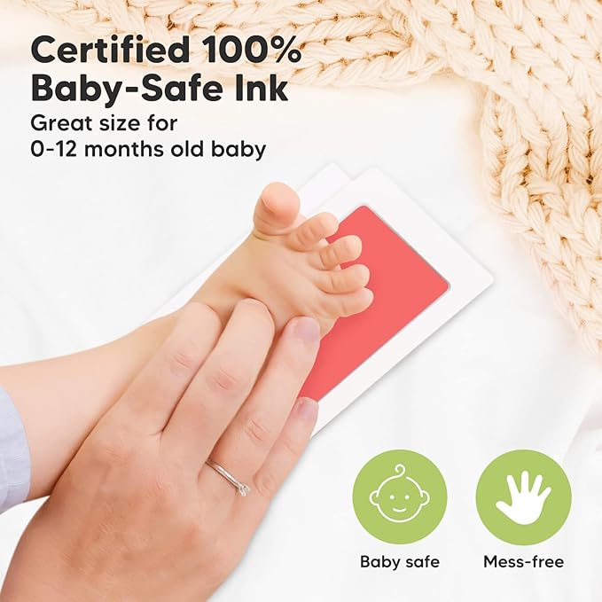 KeaBabies 4-Pack Inkless Hand and Footprint Kit and First 5 Years Baby Memory Book Journal - Ink Pad for Baby Hand and Footprints - 90 Pages Hardcover First Year Keepsake Milestone Book