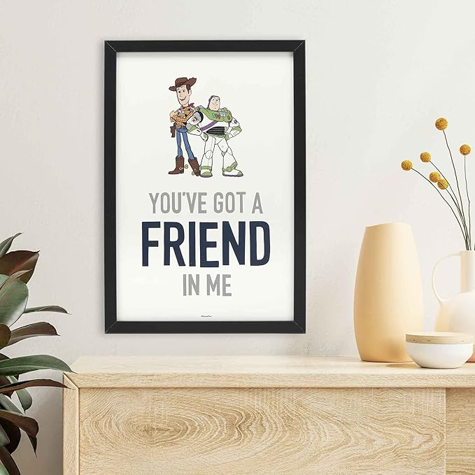 Disney Pixar Toy Story You've Got a Friend In Me Woody and Buzz Framed Wall Decor - Cute Toy Story Picture