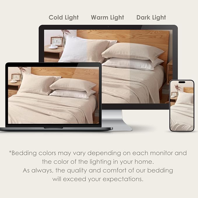 DAPU 100% Linen Pillowcases 20x40 Inches Pillow Cases (Pack of 2) with Envelope Closure, Stone Washed Breathable and Cooling (Natural Linen, King)