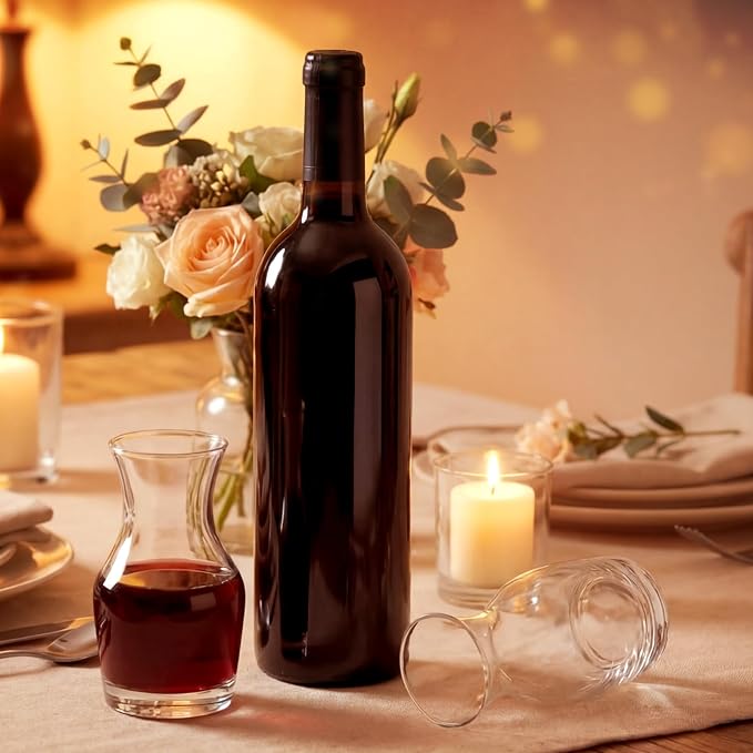 Remagr 48 Pack Single Serving Wine Carafe Glass Small Mini Carafe Individual Wine Refill Decanter for Dinner Parties Tastings Bars Restaurants (6.5 oz)