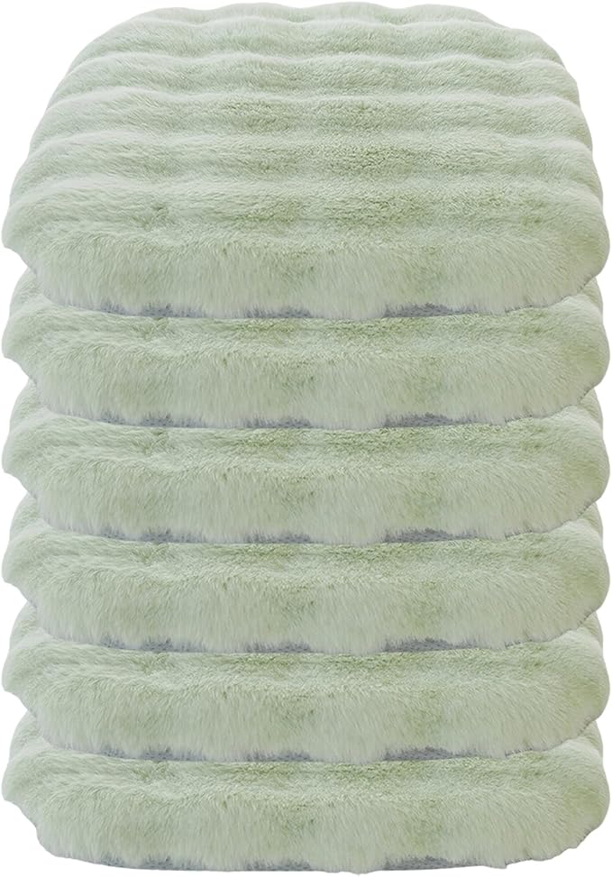 Lifup 6 Pack Square Chair Pads Memory Foam Seat Cushion Soft Cozy Plush Non Slip Thick Pad with Ties and Removable Cover for Dining Room, Office Green 16 x 16 Inch