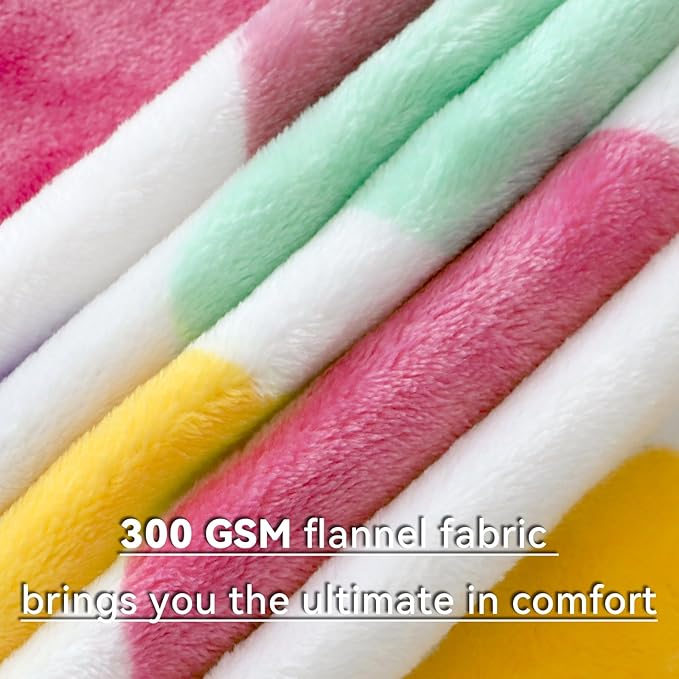 Fleece Blankets Twin Size for Bed Couch, Ultra Soft Plush Rainbow Twin Throw Blanket for Women Teen Girls, Colorful Home Room Decor, Cozy Gifts for Birthday Graduation 60x80 Inches