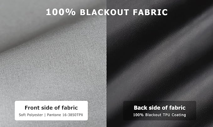 LazBlinds 100% Blackout Roller Shades, No Tools No Drill Cordless Blinds for Windows, Thermal Insulated UV Protection Privacy Window Shades for Bedroom (48''W x 72''H, Grey)