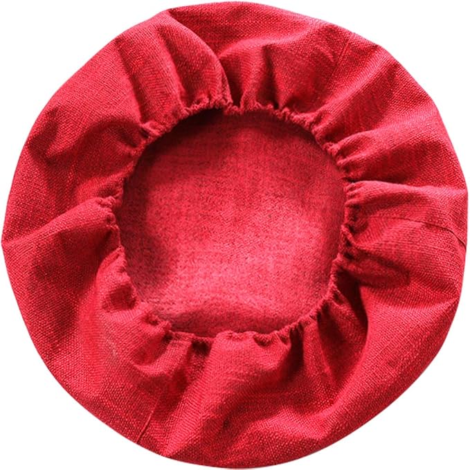 Round Floor Pillow Cover Tatami Floor Cushion Cover Straw Japanese Futon Cover Meditation Seating Ottoman Throw Protector for Living Room Indoor Outdoor Red,19.69 inches