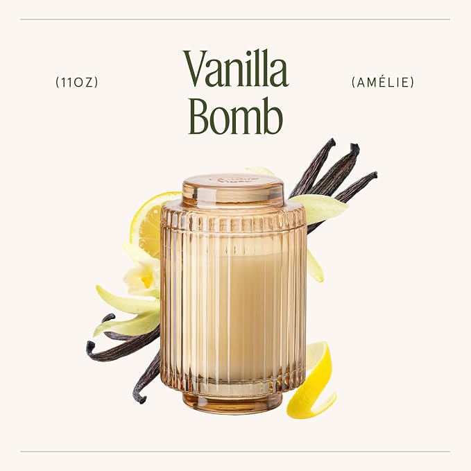 LA JOLIE MUSE Vanilla Zest Scented Candles for Home, 11 oz Natural Soy Wax | Luxury Jar Candle, Clean Non Toxic, Gift for Women & Men, Decorative Candles for Candle Warmer, Lemon Coconut Bergamot