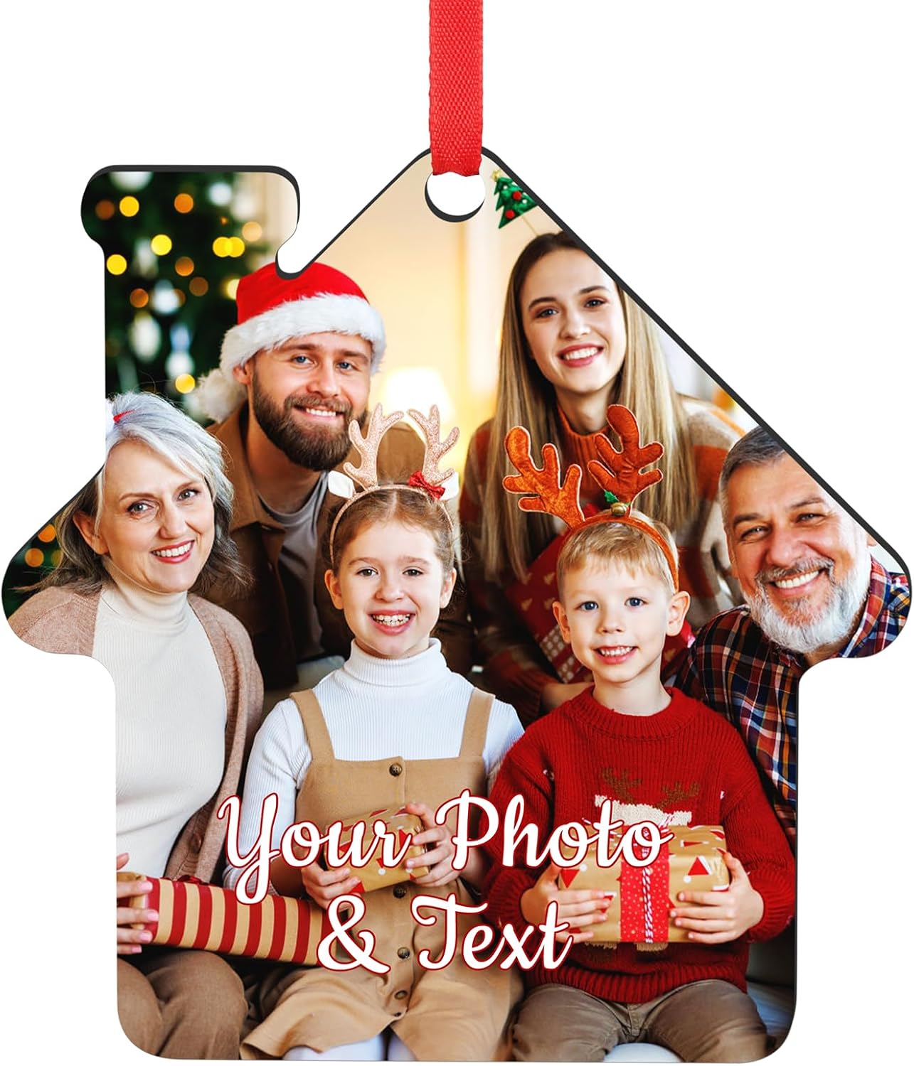 Personalized Christmas Ornaments 2025, Wood Custom Photo Text Hanging Ornament Customized Christmas Tree Decorations Gift for Family, Kids, Friends, Couples, Wedding