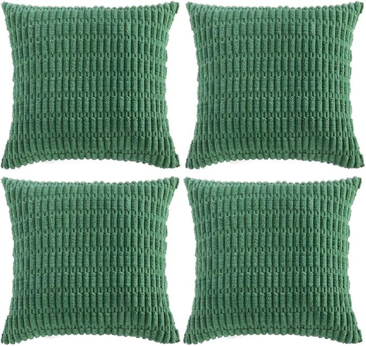 Fancy Homi 4 Packs Decorative Throw Pillow Covers for Living Room Couch Bed, Modern Farmhouse Boho Home Décor Accent Cushion Case, 18" x 18" (Pack of 4), Green