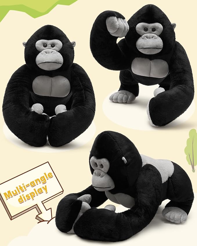 MaoGoLan Big Gorilla Stuffed Animal,23.6" Giant Gorilla Plush Toy,Soft and Cuddly Companion Plushie Gift for Gorilla Lover,Theme-Party Favor,Kids