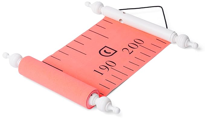 Growscroll Classic Kids Growth Chart for Wall - Unique Height Chart for Boys & Girls - Handcrafted Using Canvas & Hard Types of Wood - Makes A Great Collectible Or Family Heirloom - Coral