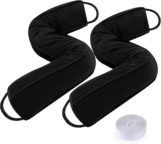 Sunolga 2 Pack Door Draft Stopper Filled with Glass Beads & Cotton, 28 Inches Removable Machine Washable Sound Proof Under Door Draft Blocker with Anti-Abrasion Bottom for Door and Window, Black