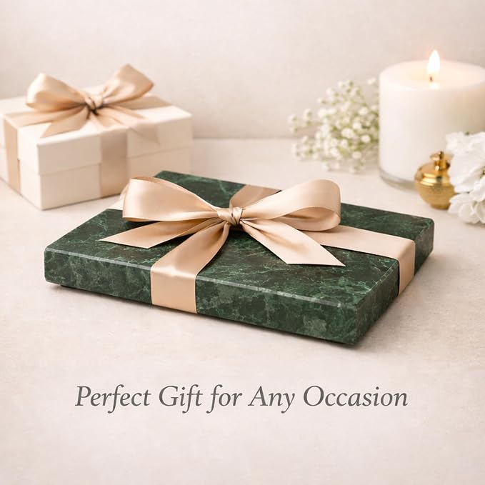 Natural Green Marble Tray, 10" x 6", Rectangular | Stone Organizer, For Bathroom, Kitchen, Vanity, Desktop, For Coffee Table, Dresser, Nightstand