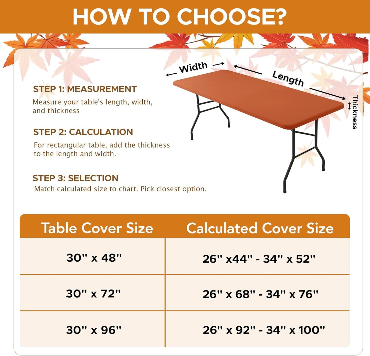 Fitted Tablecloth for 8 Foot Rectangle Tables-6 Pack Rust Elastic Outdoor Picnic Table Cover-Spandex Stretch Folding Table Cloths 8ft for Camping Dining Room Patio Kitchen Banquet Party