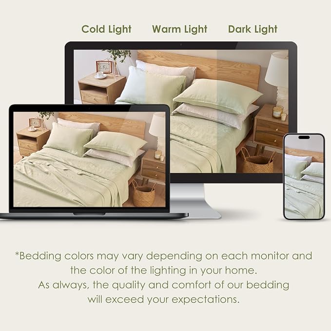 DAPU 100% Linen Pillowcases 20x40 Inches Pillow Cases (Pack of 2) with Envelope Closure, Stone Washed Breathable and Cooling (Sage Green, King)