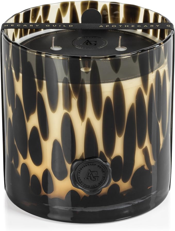 Zodax Apothecary Guild Scented Opal Glass Jar Candle- 50 oz/3-Wick - Cedar Leaf & Hinoki Cypress