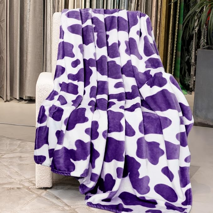 Purple Throw Blanket for Bed, Lavender Soft Fleece Blanket for Women, Girls, Teens | Lightweight Bedding & Couch Accessories, Purple Gifts for Birthday, Holidays 50"x60"