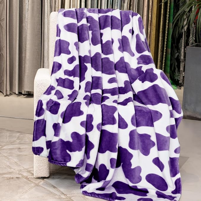 Purple Throw Blanket for Girls, Soft Warm Plush Small Lavender Fleece Blanket for Crib Stroller, Birthday Gifts for Kids, Purple Home Room Decor, 40"x50"