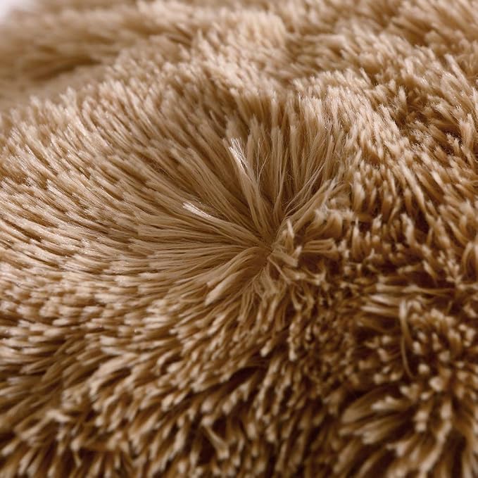 Faux Fur Velvet Fluffy Bedding Duvet Cover Set Down Comforter Quilt Cover with Pillow Sham, Ultra Soft Warm (Twin, Camel)