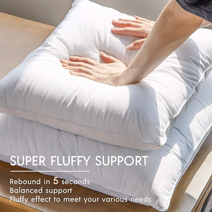 Phantoscope 12 x 20 Pillow Inserts - Throw Pillow Inserts with 100% Cotton Cover - Square Forms Microfiber Lumbar Pillow Sham Stuffer - Couch Cushion Pillows 12" x 20", 2 Count (Pack of 1)