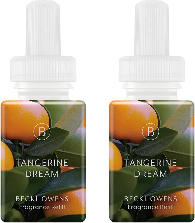 Pura & Becki Owens Home Scent Refill - Smart Home Air Diffuser Fragrance - Long-Lasting Premium Fragrance per Refill - Household Essential - Clean Diffuser Fragrance - 2 Pack, Tangerine Dream