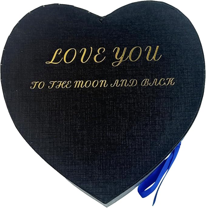 Preserved Roses Heart Shape Box Valentines Day Gifts for Her Mothers Day Forever Flowers (Blue, 16 Roses)