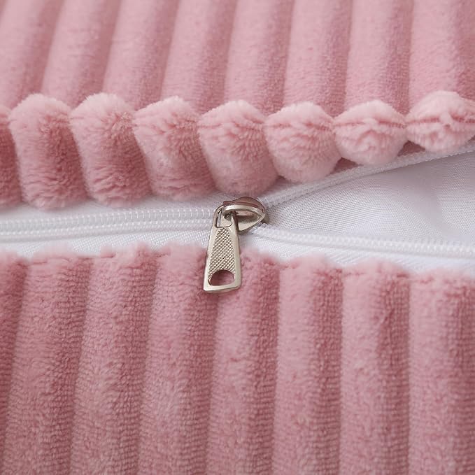 Corduroy Wedge Reading Pillow for Bed, 3 Sizes, 4 Colors for Bed, Sofa, Office Chair (Pink, Small 16 * 14 * 7in)