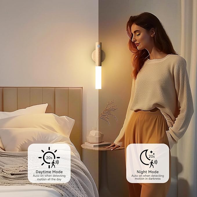 iThird Motion Sensor Wall Light Beech 3PCS, Battery Operated wall sconces