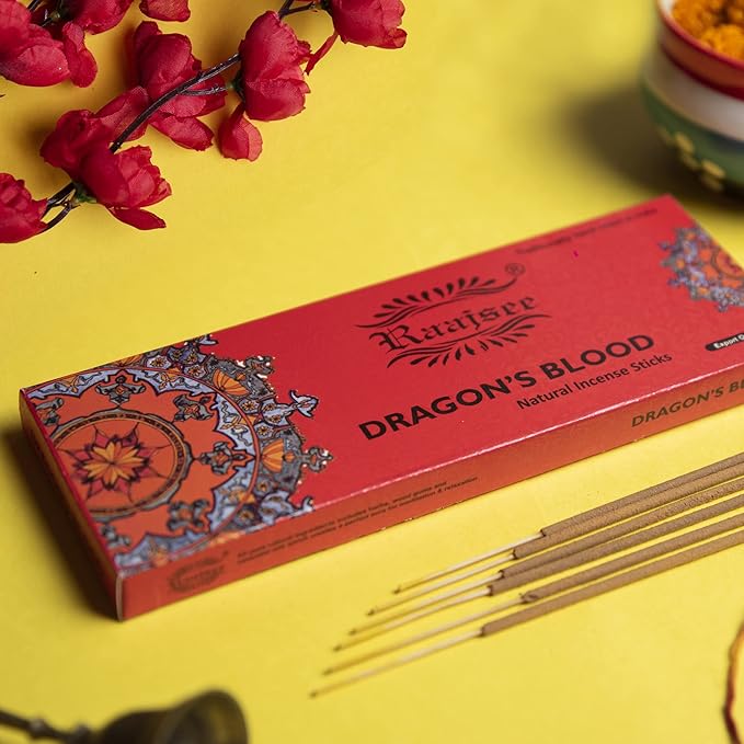 Dragon Blood Incense Sticks, 100%-Natural Charcoal Free Organic Non Toxic Clean Burning Handmade Insence Sticks 100 gm Pack, Meditation Gifts – Spritual Cleansing