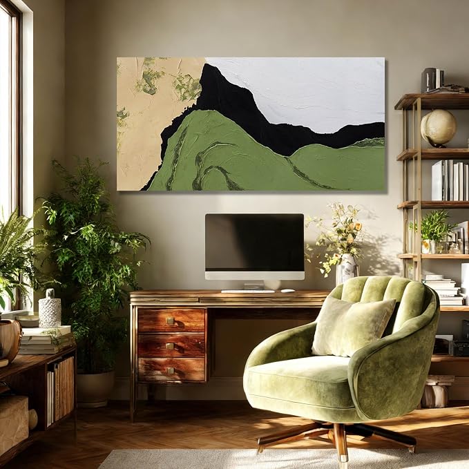 GAIDUOMAI Abstract Wall Art Modern Artwork Geometric Color Blocks Picture Decor for Wall Textured Painting for Dining Room Office 24"x 48" Home Decorations