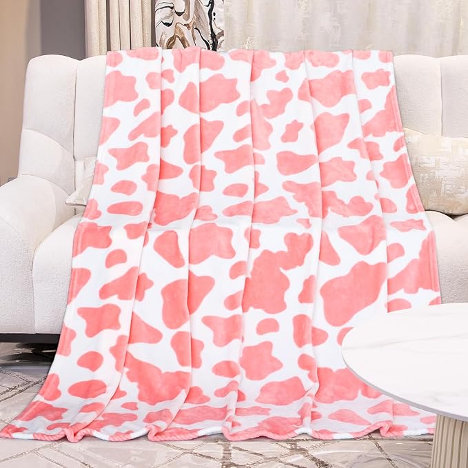 GEULAY Queen Blanket for Bed, Extra Large Full Size Pink Fleece Throw Blanket for Bedroom Living Room, Pink Gifts for Women, Couples, Colleage Girls 90" x 90"