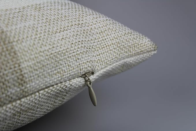 VAKADO Beige Outdoor Farmhouse Buffalo Plaids Decorative Throw Pillow Covers Retro Checked Square Cushion Cases Classic Coffee Check Home Decor for Couch Sofa Patio 24x24 Inch Pack of 2