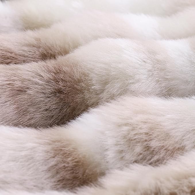 MADIZZ Pack of 2 Thick Plush Faux Wool Throw Pillow Covers Soft Boho Throw Pillows Luxurious Cushion Covers for Couch Sofa Bedroom Living Room Home Decor 12x20 Inch White Taupe
