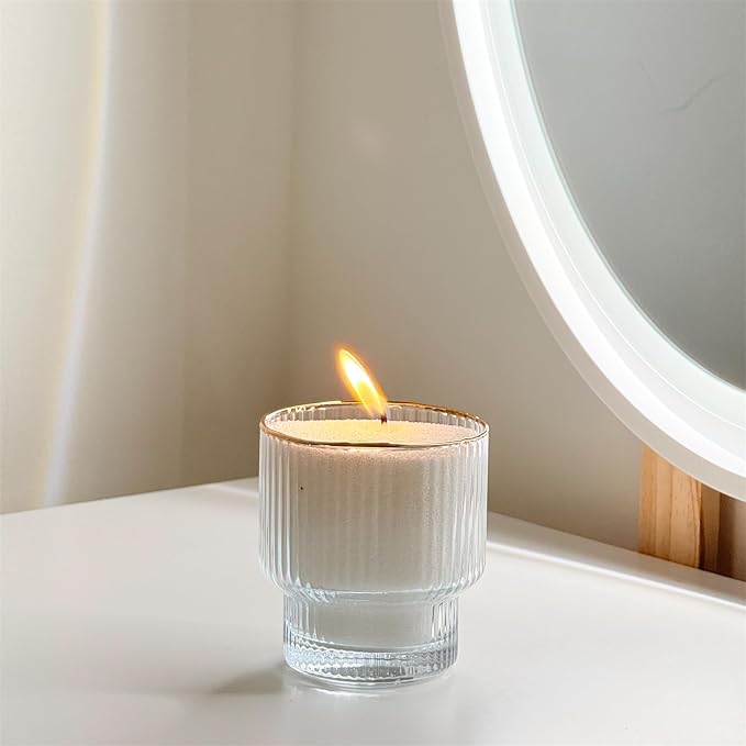 Oasis Pearled Sand Candle - 18oz Sand Wax, Refillable, Scented & Unscented Luxury Candle with 30 Wicks, Up to 120 Hours Burn Time (Sandalwood Vanilla)