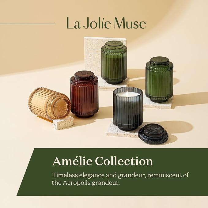 LA JOLIE MUSE Citrus Candle, Yuzu & Neroli Blossom Candle, Scented Candle Gifts for Women&Men, Natural Soy Candles, Long Burning Luxury Jar Candle, 11oz